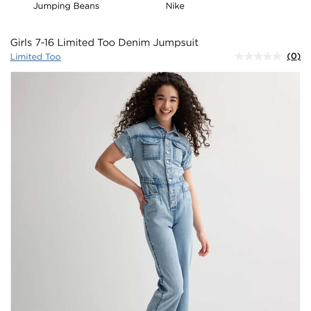 Limited Too Light Blue Denim Jumpsuit